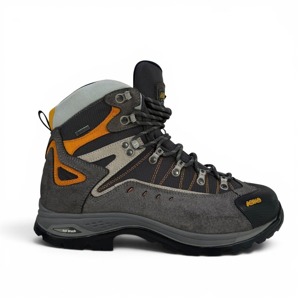 Asolo Flame GTX Hiking Boots Mens 10.5 Grey‎ Orange Gore-Tex Waterproof
